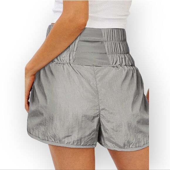 NWT Trend Yoga Workout Shorts Summer Solid High Waist Elastic Casual Lined - Picture 2 of 3